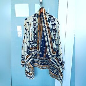 Freeway Western pattern cardigan wrap S